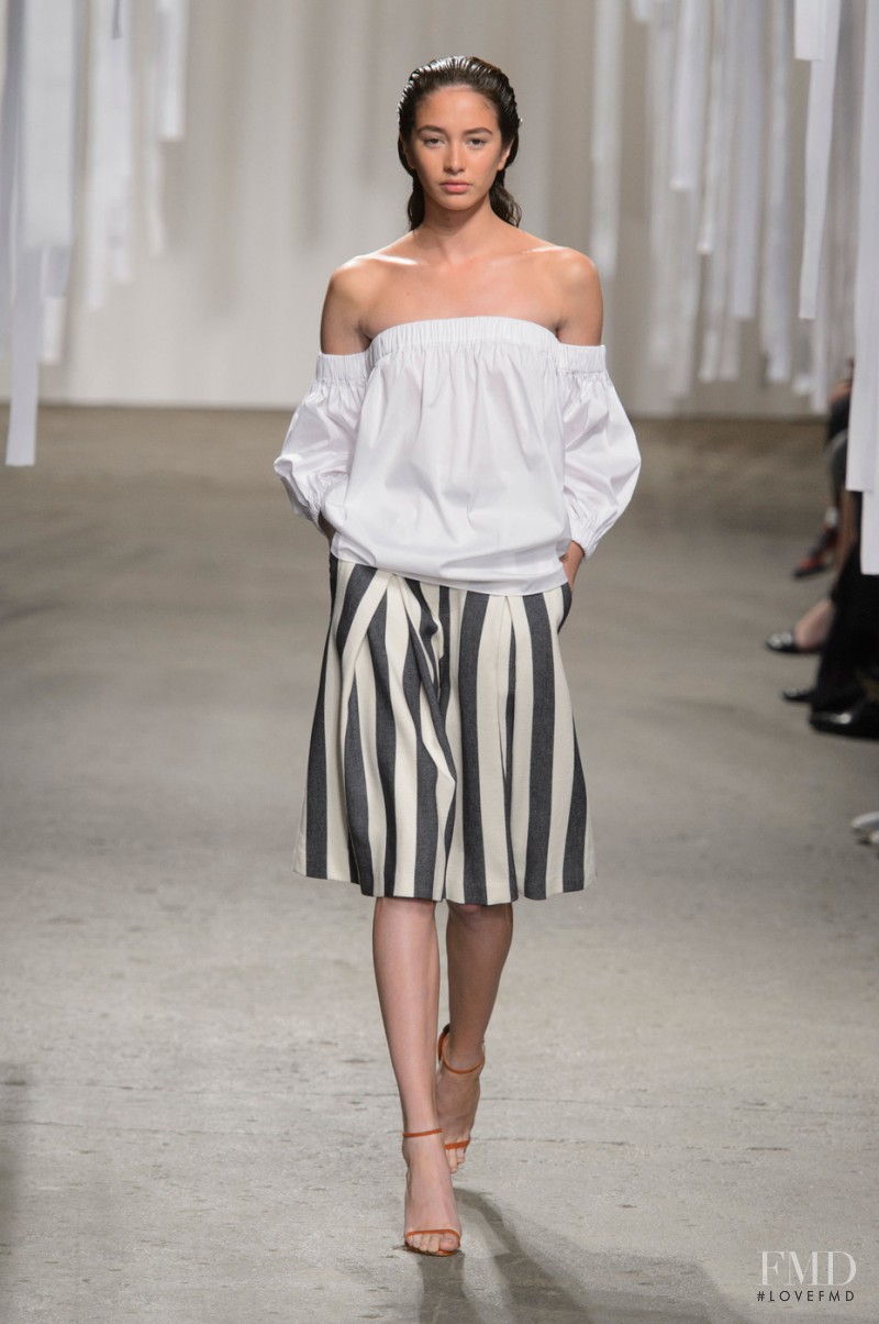 Karime Bribiesca featured in  the Milly fashion show for Spring/Summer 2016