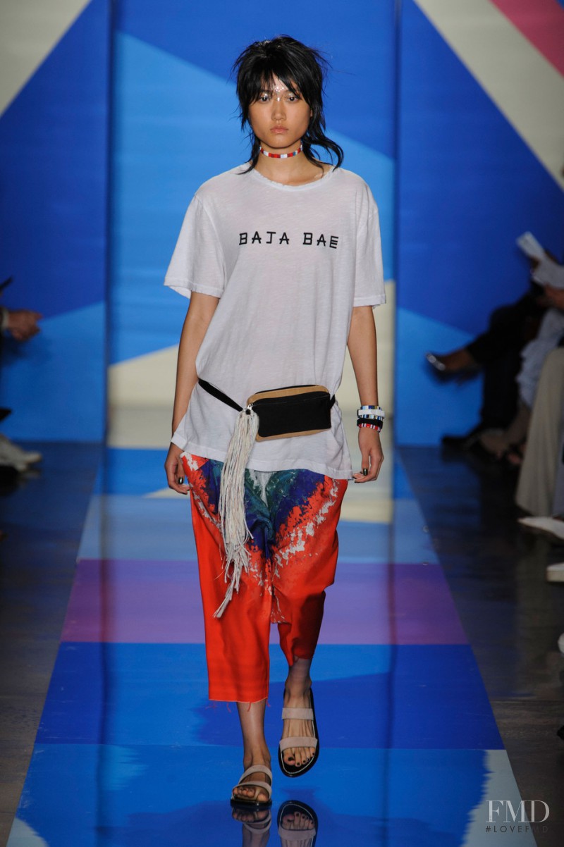 Ashley Foo featured in  the Baja East fashion show for Spring/Summer 2016