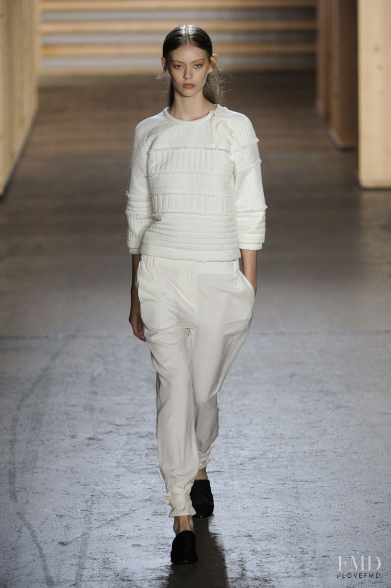 Ondria Hardin featured in  the Tibi fashion show for Spring/Summer 2015