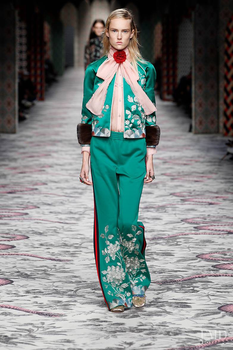 Harleth Kuusik featured in  the Gucci fashion show for Spring/Summer 2016
