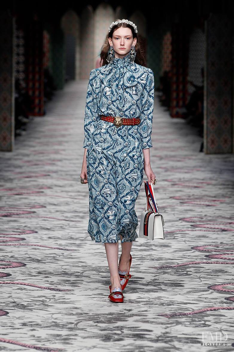 Allyson Chalmers featured in  the Gucci fashion show for Spring/Summer 2016