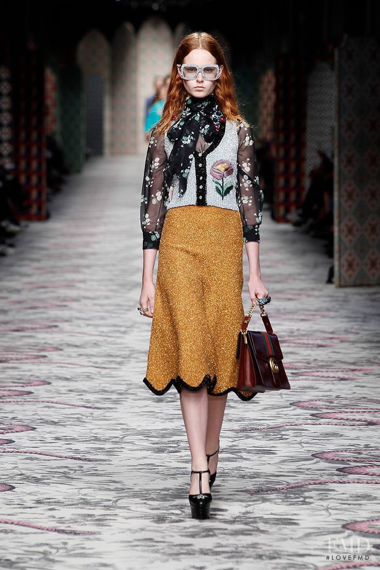 Grace Simmons featured in  the Gucci fashion show for Spring/Summer 2016