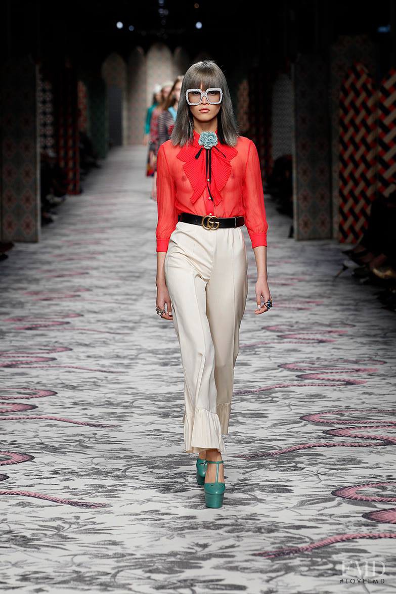 Marga Esquivel featured in  the Gucci fashion show for Spring/Summer 2016