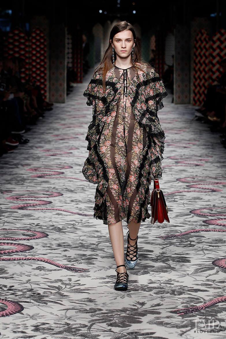 Irina Djuranovic featured in  the Gucci fashion show for Spring/Summer 2016