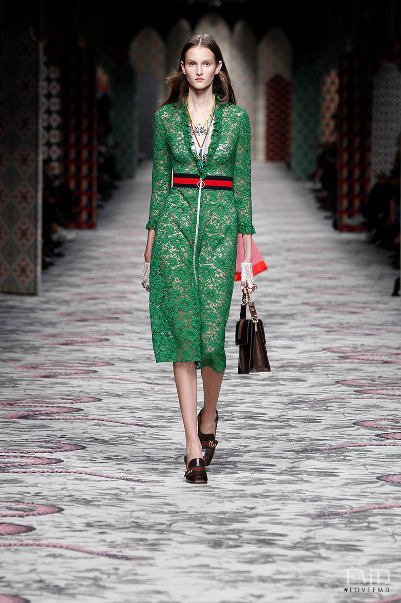 Viola Podkopaeva featured in  the Gucci fashion show for Spring/Summer 2016