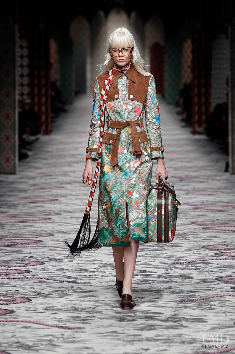 Marjan Jonkman featured in  the Gucci fashion show for Spring/Summer 2016