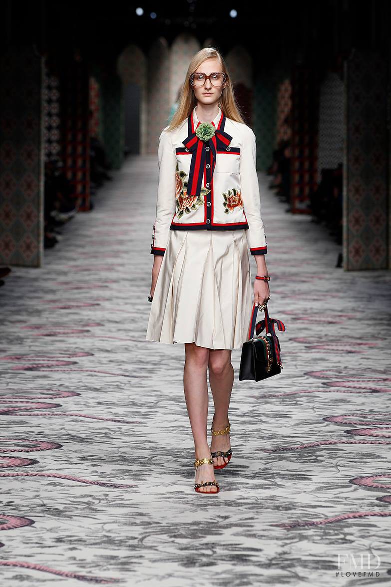 Charlotte Lindvig featured in  the Gucci fashion show for Spring/Summer 2016