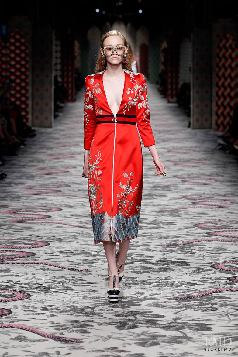 Rhiannon McConnell featured in  the Gucci fashion show for Spring/Summer 2016