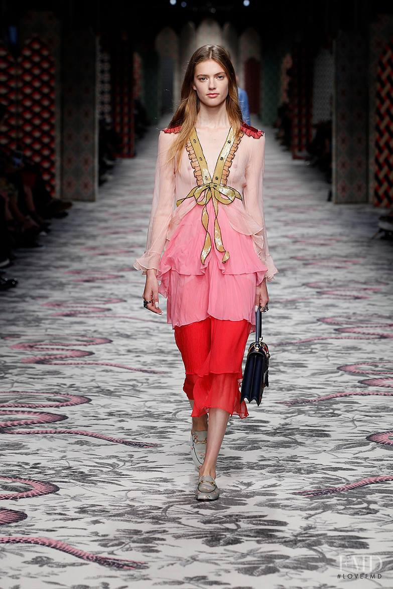 Emmy Rappe featured in  the Gucci fashion show for Spring/Summer 2016