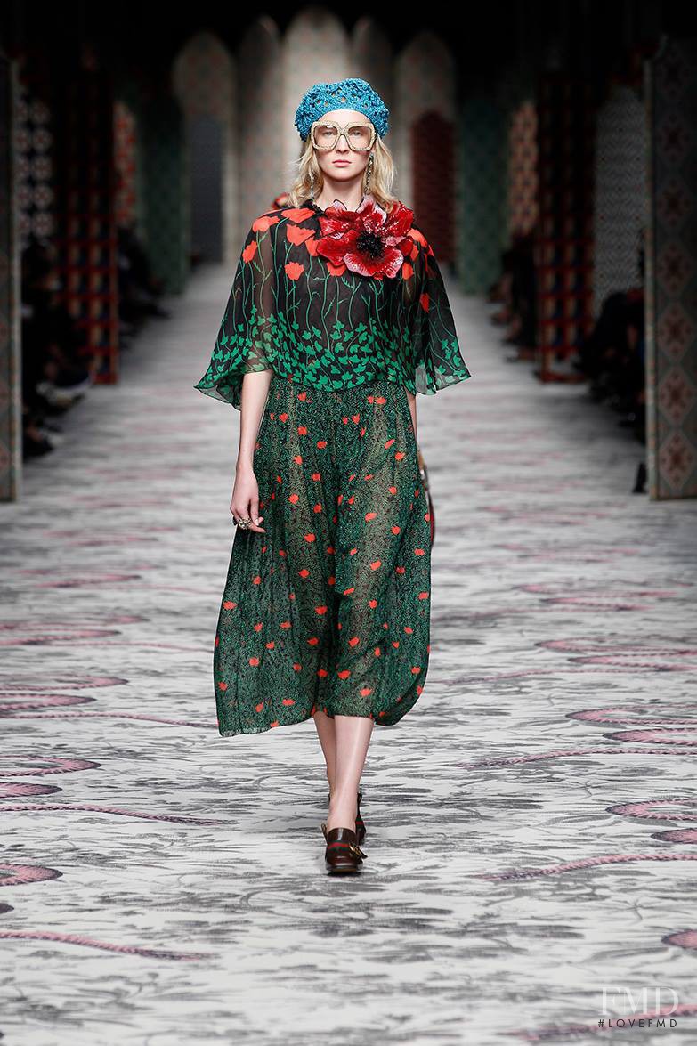 Nastya Sten featured in  the Gucci fashion show for Spring/Summer 2016
