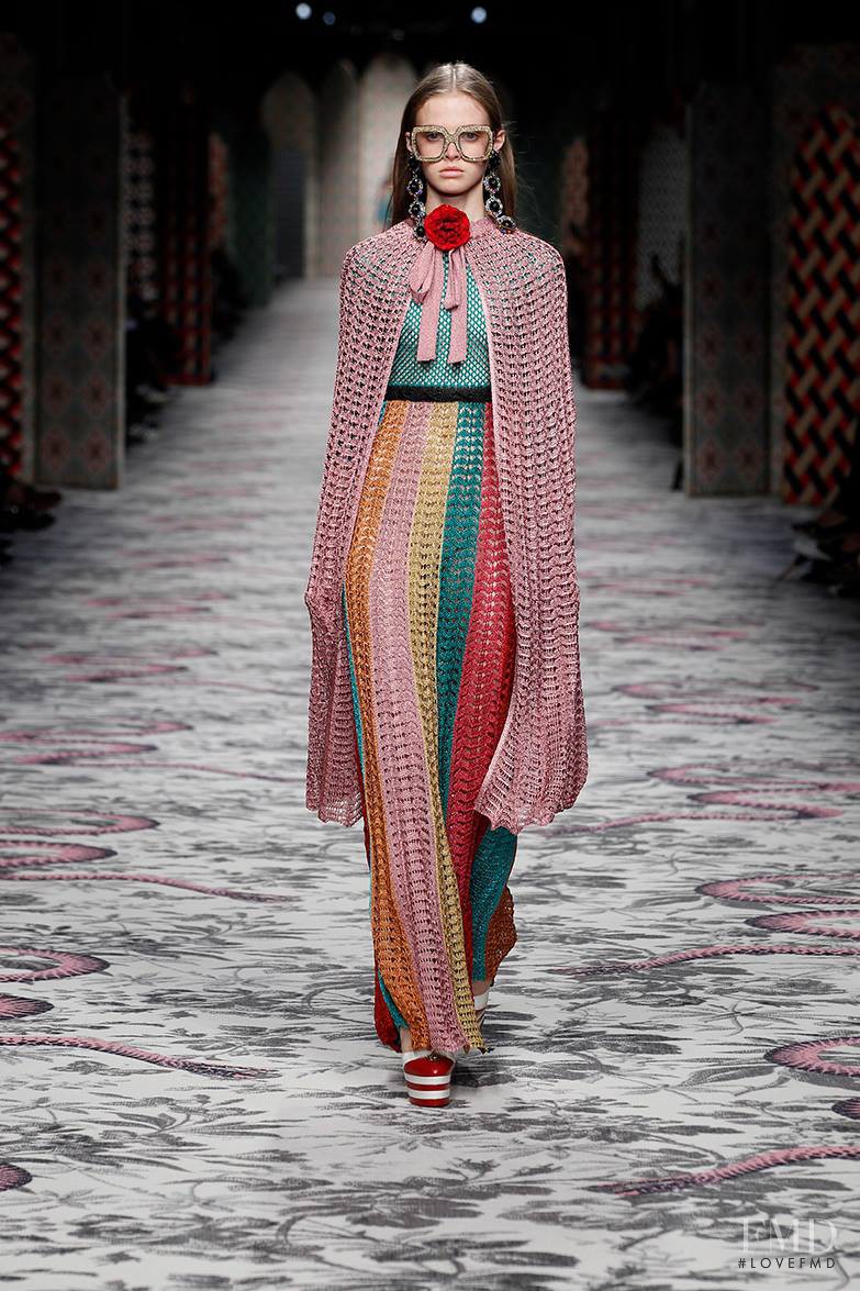 Avery Blanchard featured in  the Gucci fashion show for Spring/Summer 2016