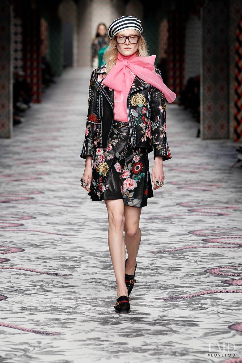 Maja Salamon featured in  the Gucci fashion show for Spring/Summer 2016