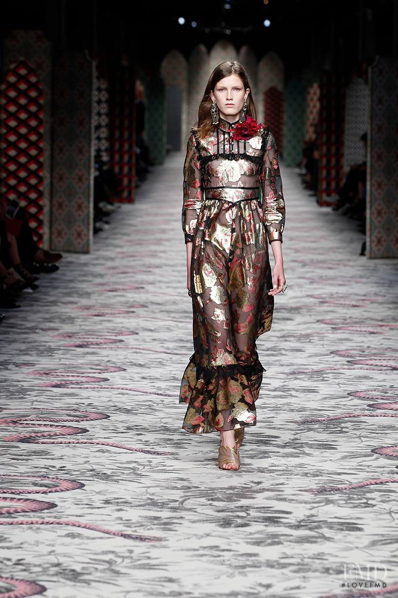 Tessa Bruinsma featured in  the Gucci fashion show for Spring/Summer 2016