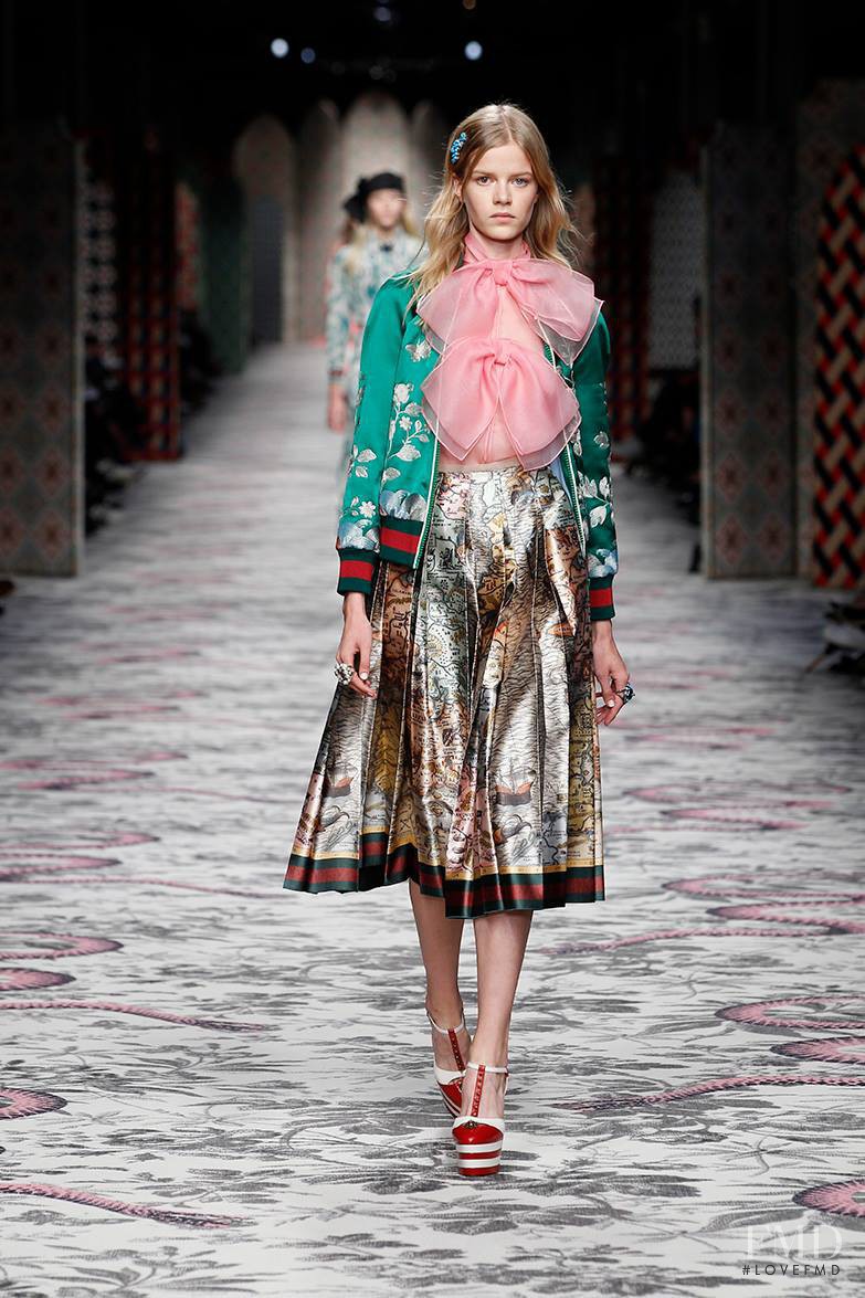Kadri Vahersalu featured in  the Gucci fashion show for Spring/Summer 2016