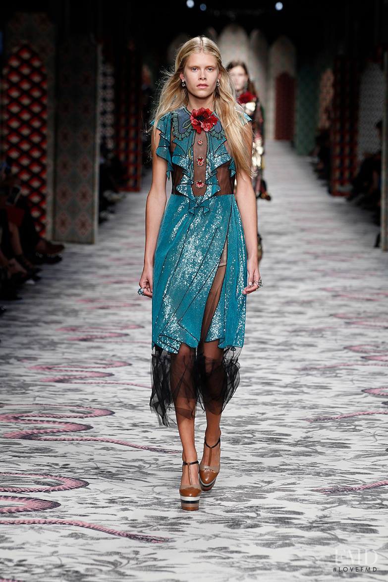 Barbara Egholm featured in  the Gucci fashion show for Spring/Summer 2016