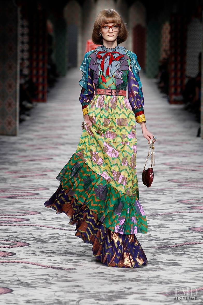 Peyton Knight featured in  the Gucci fashion show for Spring/Summer 2016