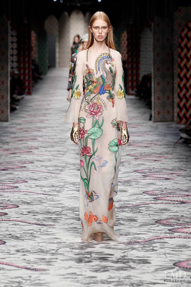 Lululeika Ravn Liep featured in  the Gucci fashion show for Spring/Summer 2016