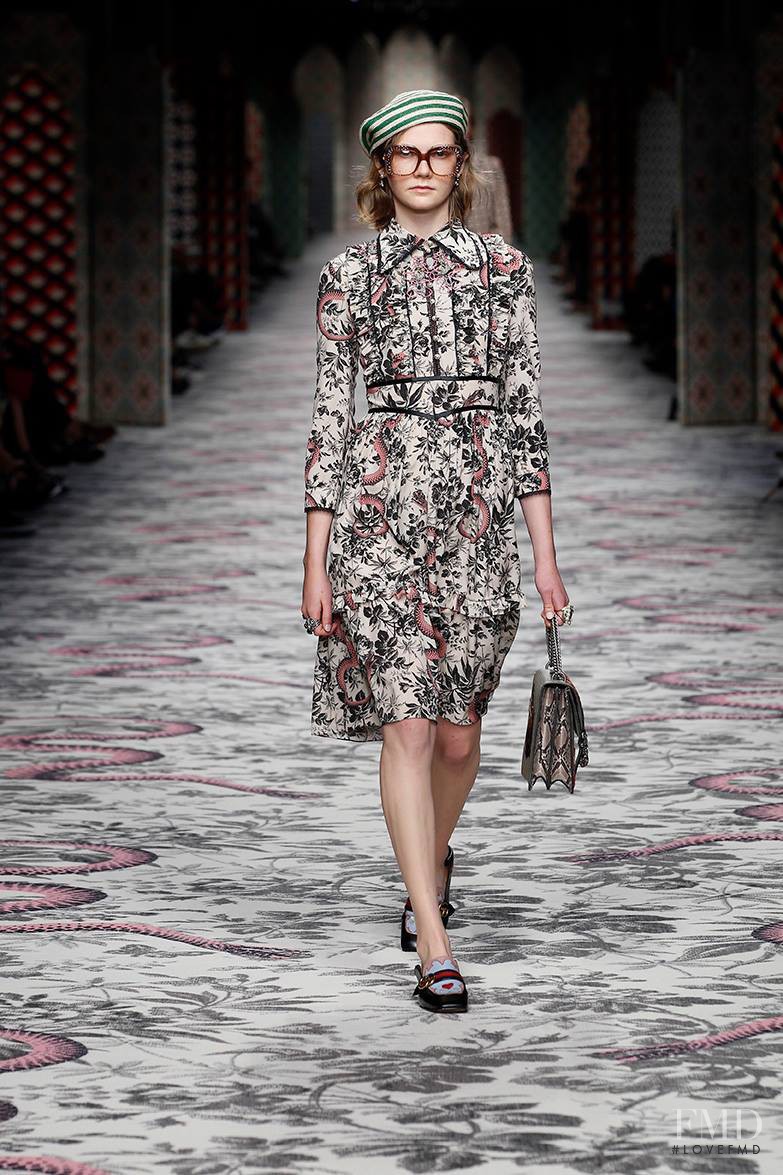 Marland Backus featured in  the Gucci fashion show for Spring/Summer 2016