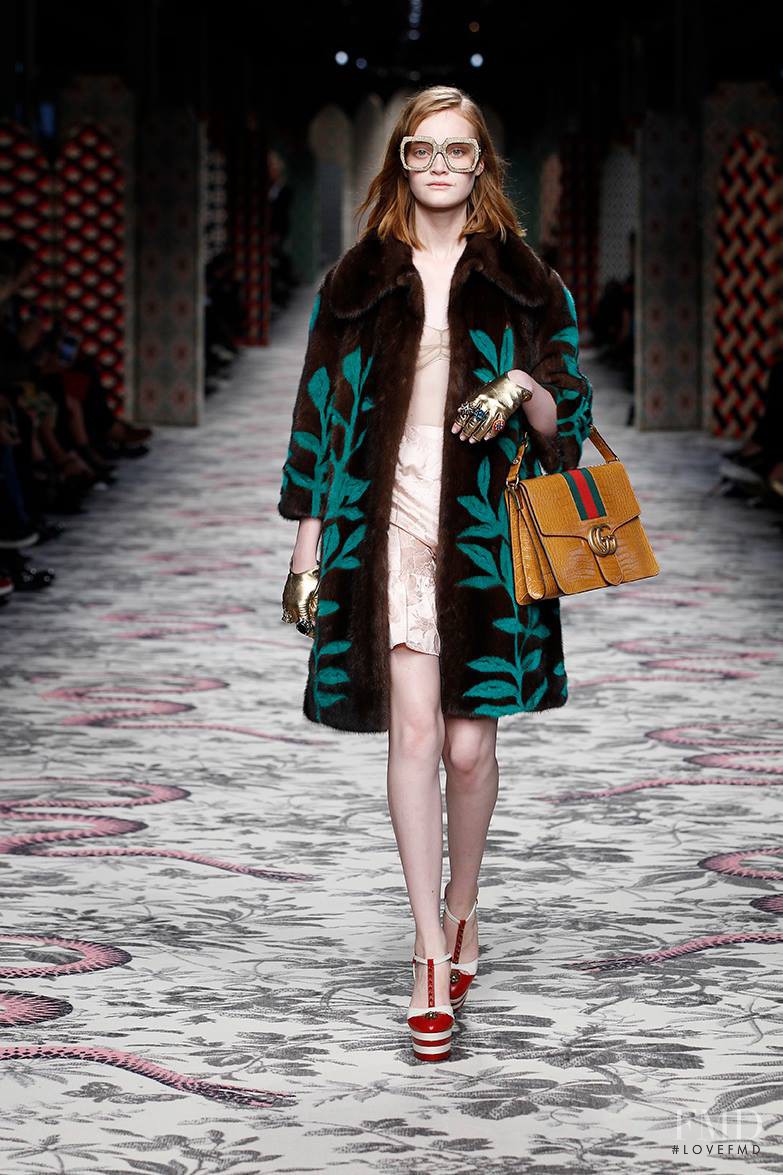 Mia Gruenwald featured in  the Gucci fashion show for Spring/Summer 2016