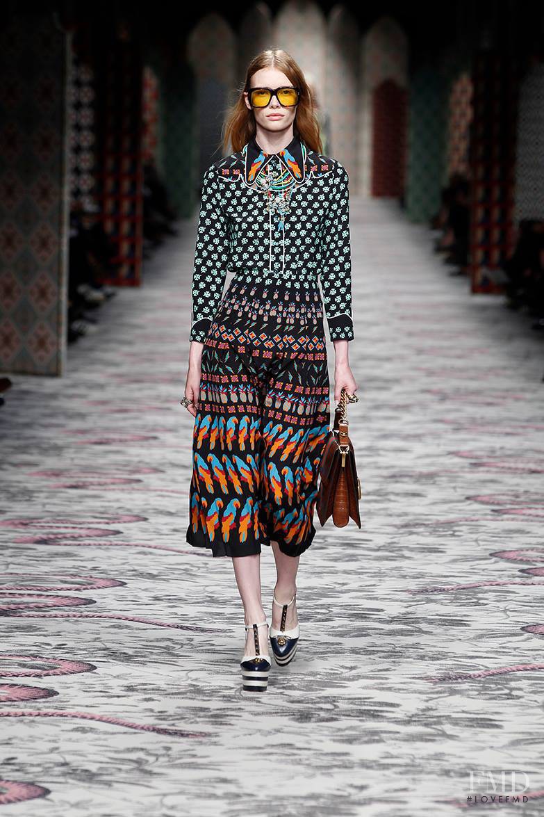 Julia Hafstrom featured in  the Gucci fashion show for Spring/Summer 2016