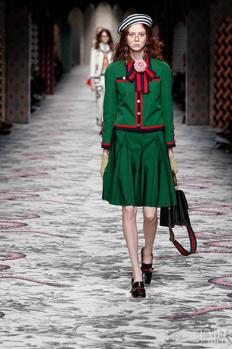 Natalie Westling featured in  the Gucci fashion show for Spring/Summer 2016