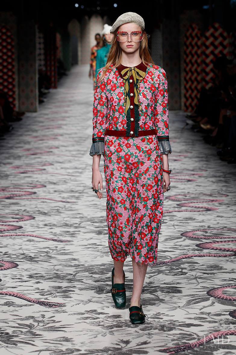 Rianne Van Rompaey featured in  the Gucci fashion show for Spring/Summer 2016