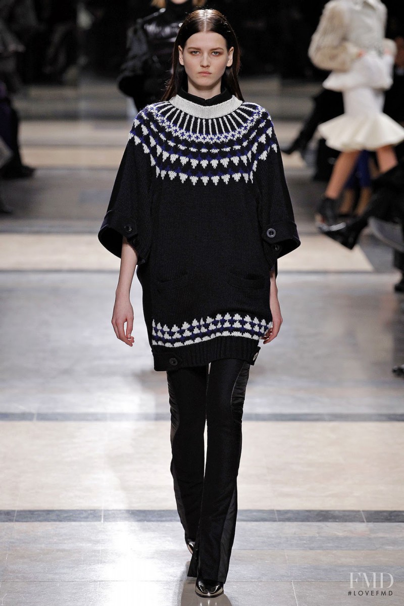 Katlin Aas featured in  the Sacai fashion show for Autumn/Winter 2013