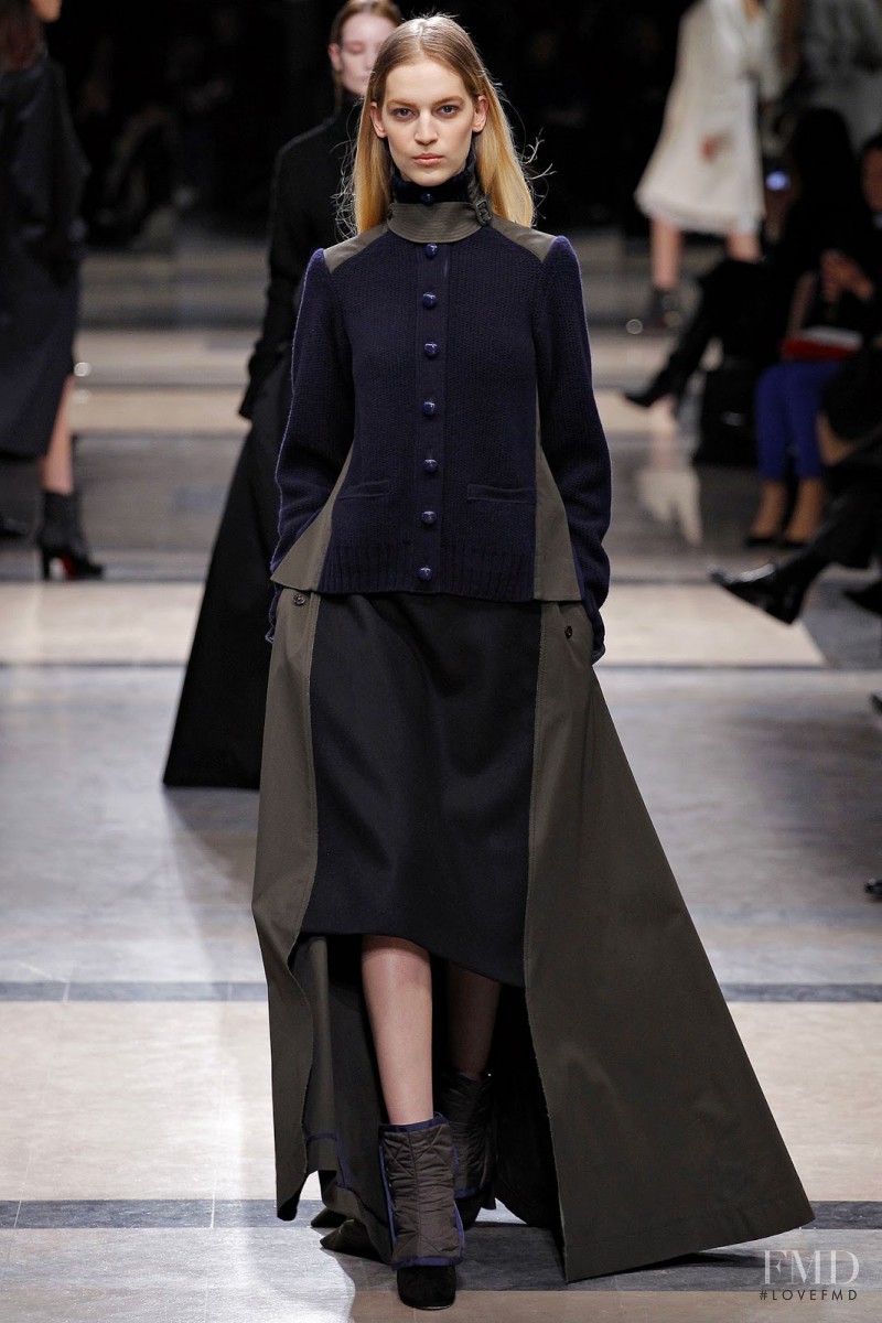 Vanessa Axente featured in  the Sacai fashion show for Autumn/Winter 2013