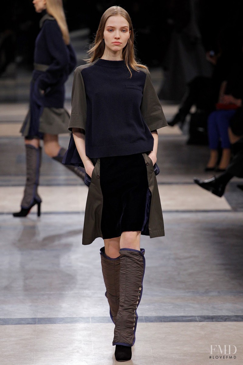 Sasha Luss featured in  the Sacai fashion show for Autumn/Winter 2013