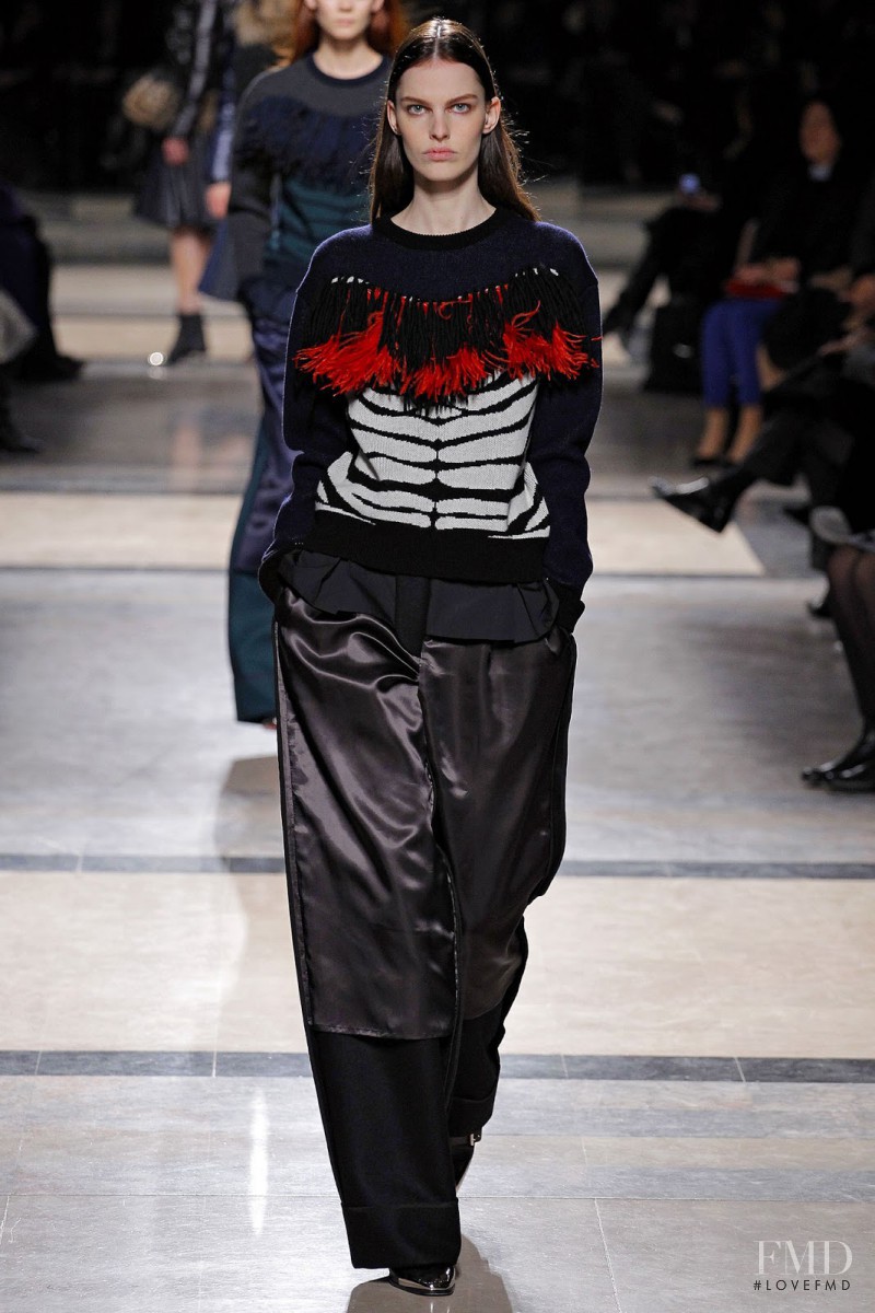 Lisa Verberght featured in  the Sacai fashion show for Autumn/Winter 2013