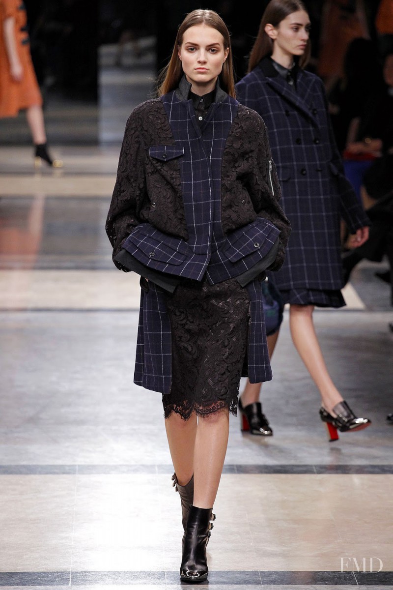 Agne Konciute featured in  the Sacai fashion show for Autumn/Winter 2013