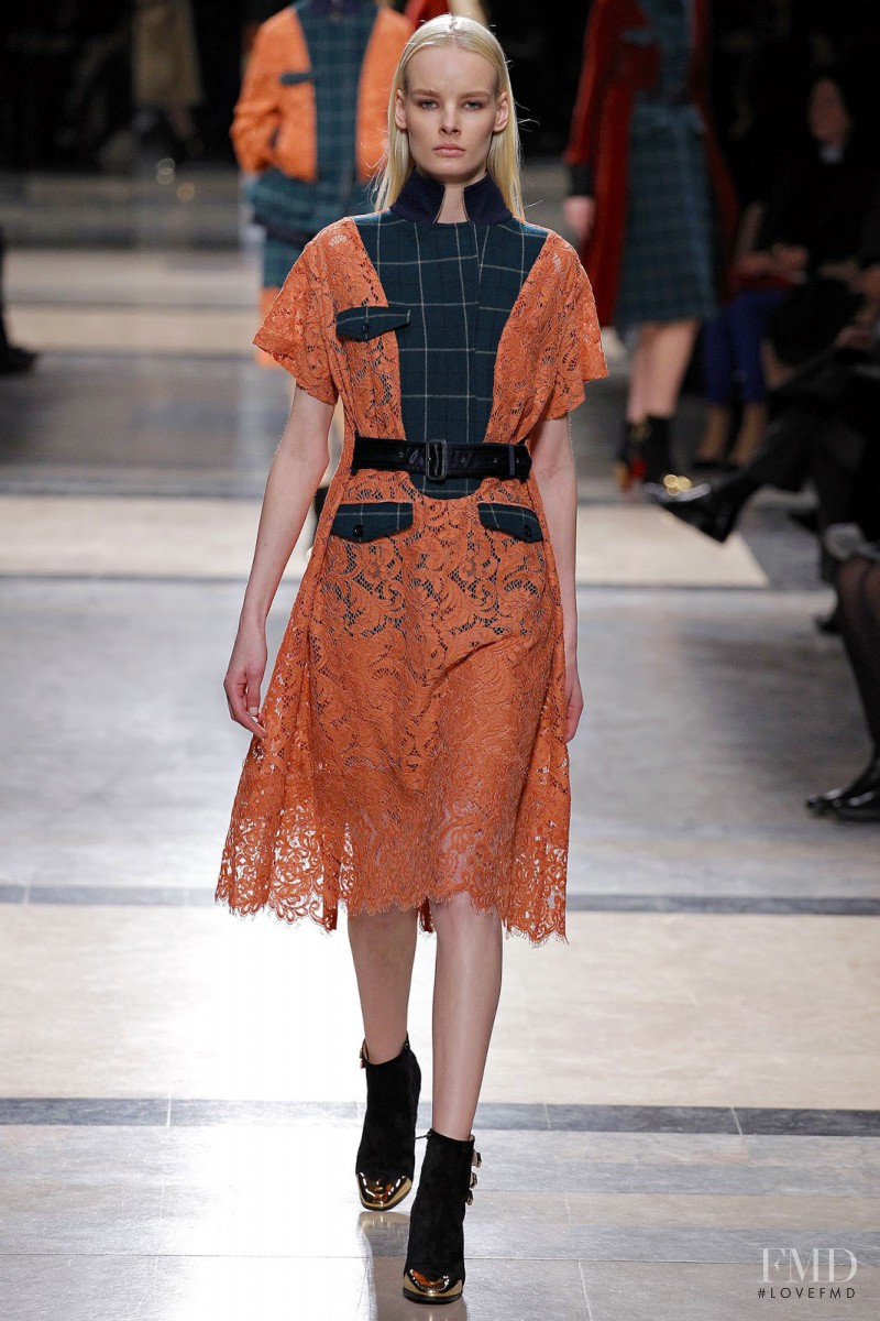 Irene Hiemstra featured in  the Sacai fashion show for Autumn/Winter 2013