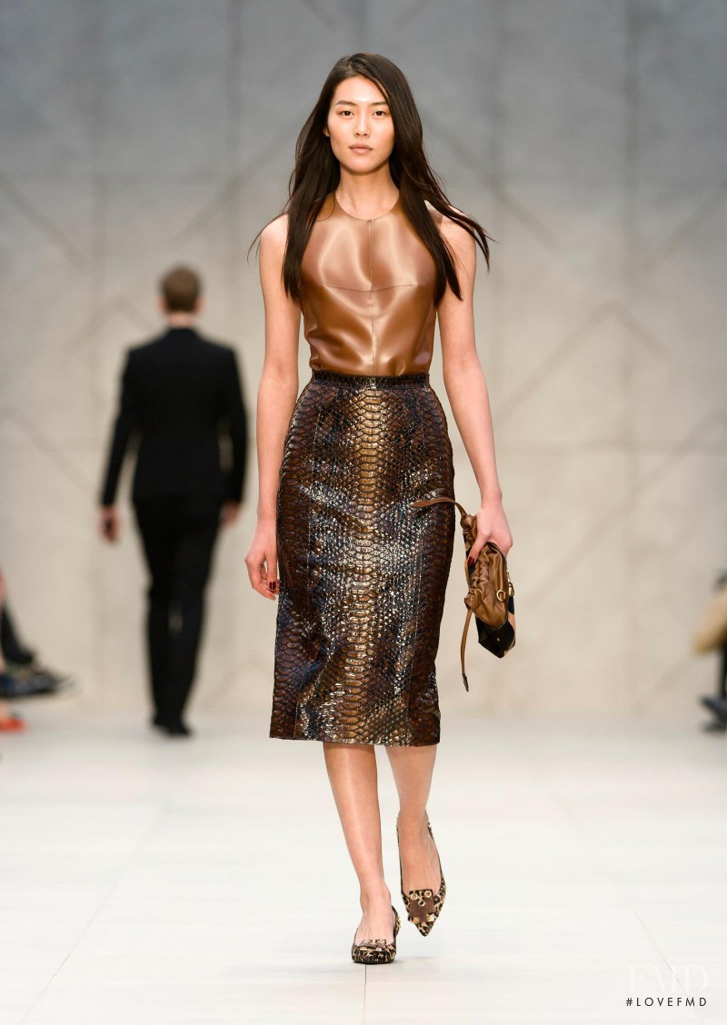 Liu Wen featured in  the Burberry Prorsum fashion show for Autumn/Winter 2013