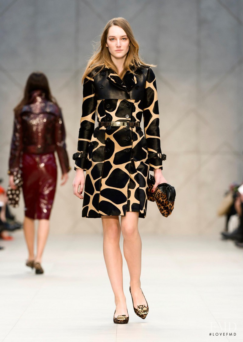 Joséphine Le Tutour featured in  the Burberry Prorsum fashion show for Autumn/Winter 2013