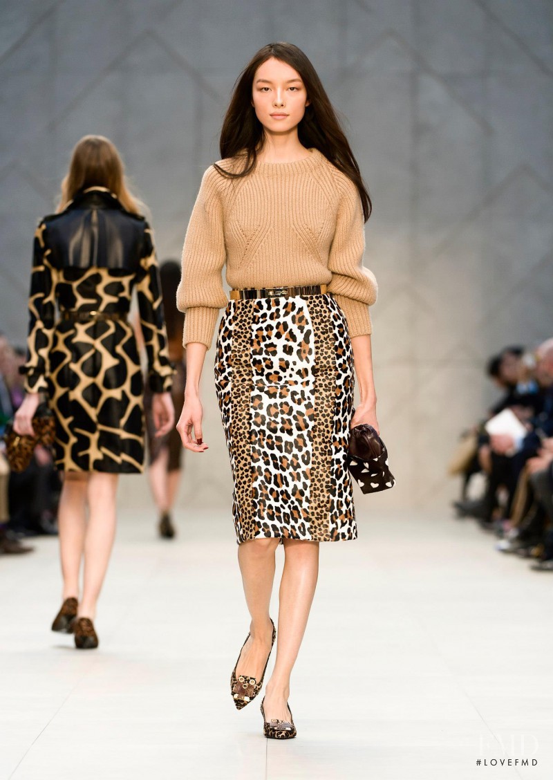 Fei Fei Sun featured in  the Burberry Prorsum fashion show for Autumn/Winter 2013