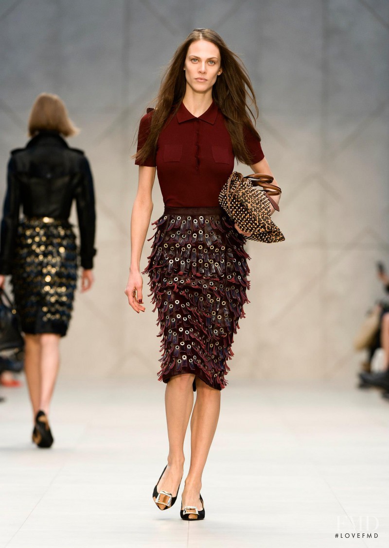 Aymeline Valade featured in  the Burberry Prorsum fashion show for Autumn/Winter 2013
