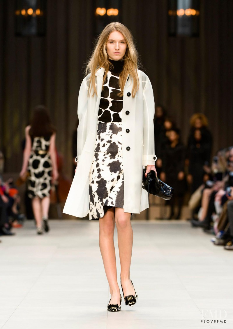 Manuela Frey featured in  the Burberry Prorsum fashion show for Autumn/Winter 2013