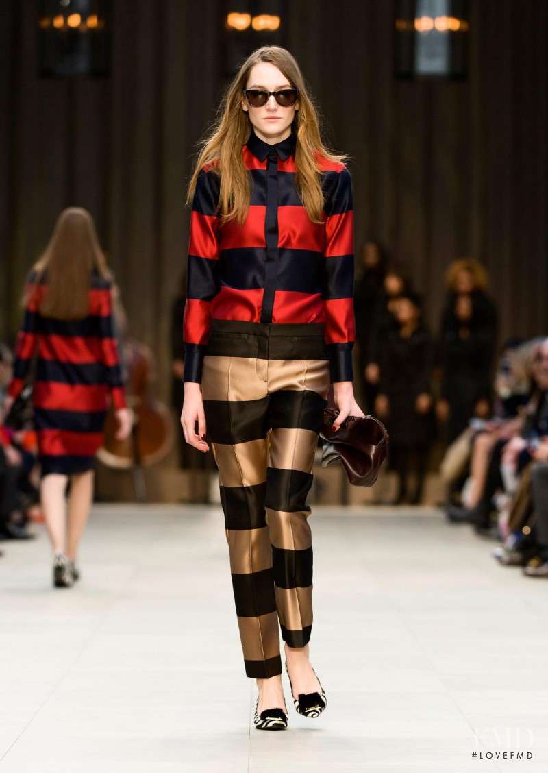 Joséphine Le Tutour featured in  the Burberry Prorsum fashion show for Autumn/Winter 2013