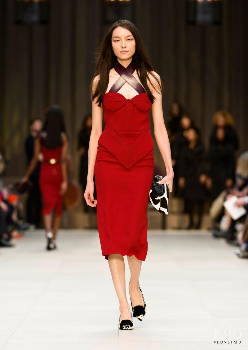 Fei Fei Sun featured in  the Burberry Prorsum fashion show for Autumn/Winter 2013