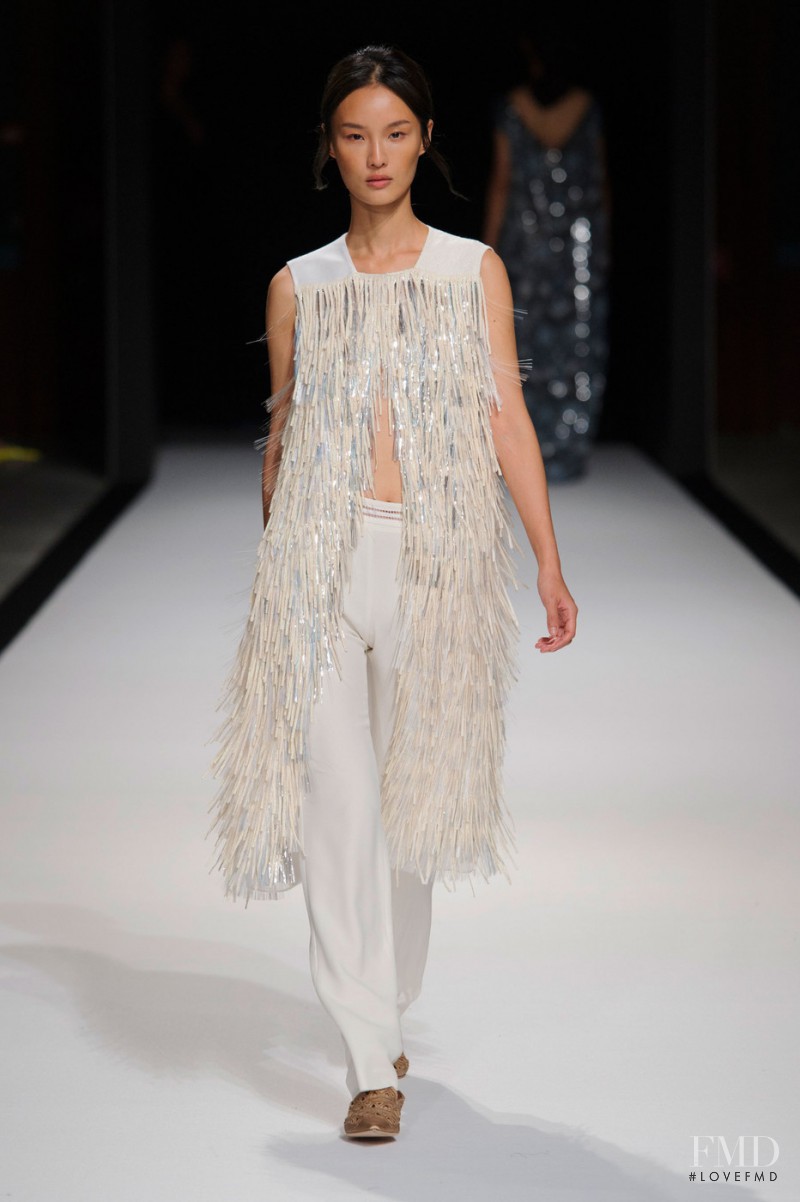 Gia Tang featured in  the Talbot Runhof fashion show for Spring/Summer 2016