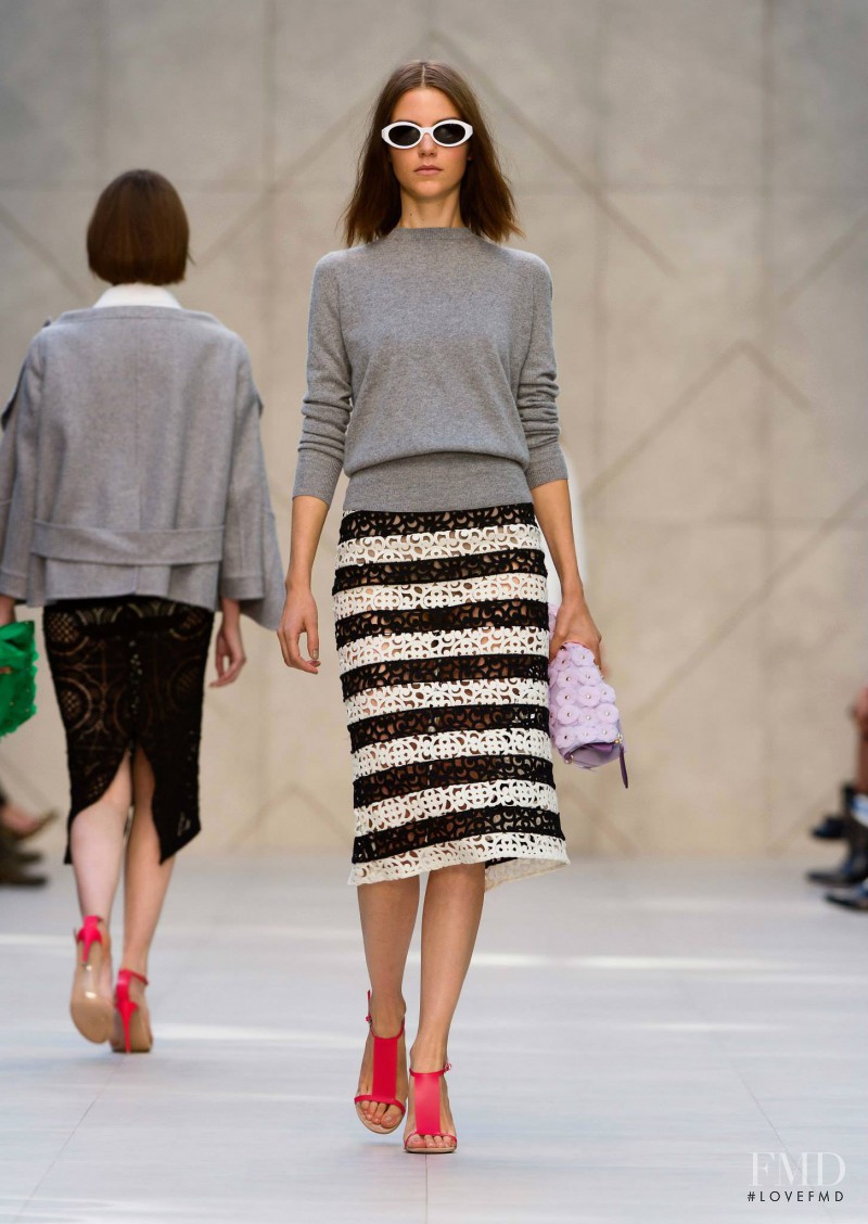 Agnes Nabuurs featured in  the Burberry Prorsum fashion show for Spring/Summer 2014