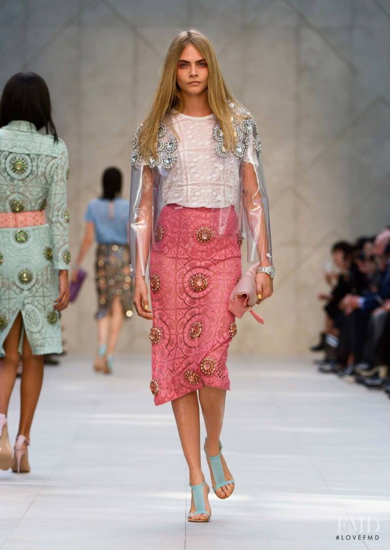 Cara Delevingne featured in  the Burberry Prorsum fashion show for Spring/Summer 2014