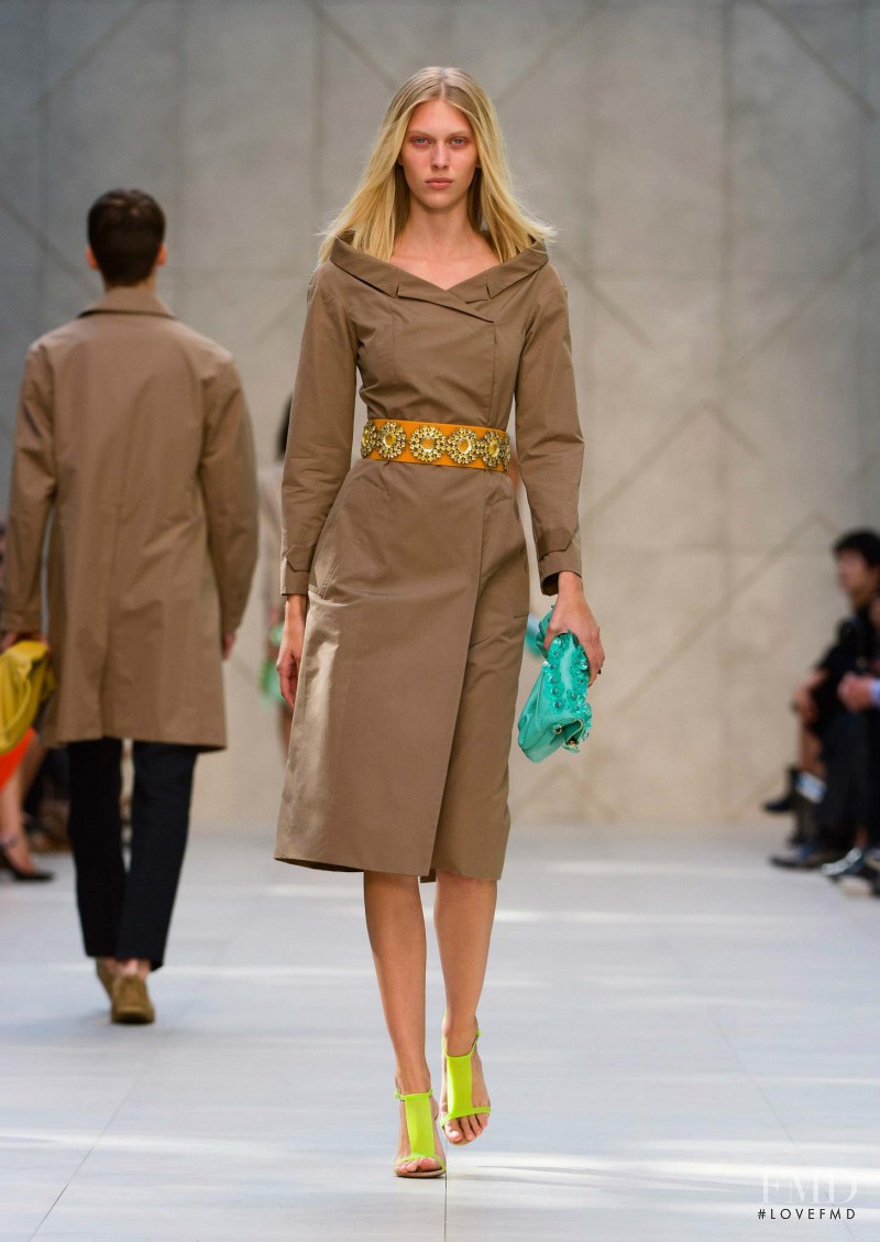 Juliana Schurig featured in  the Burberry Prorsum fashion show for Spring/Summer 2014