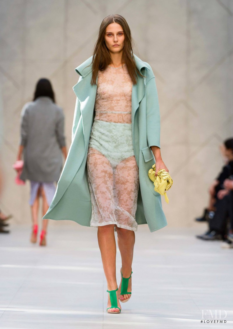 Charlotte Wiggins featured in  the Burberry Prorsum fashion show for Spring/Summer 2014