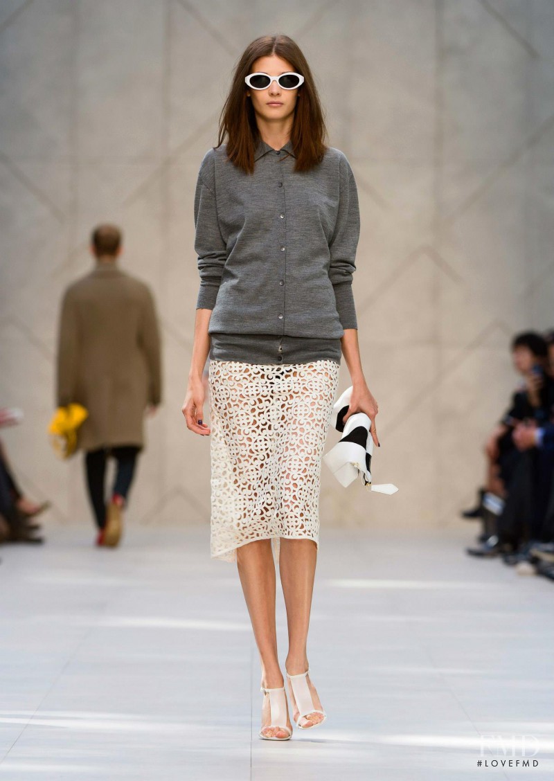 Diana Moldovan featured in  the Burberry Prorsum fashion show for Spring/Summer 2014