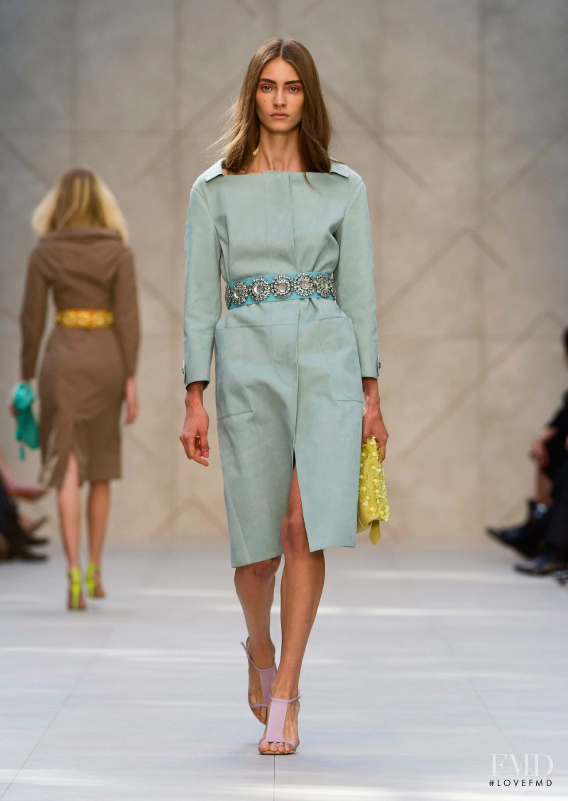 Marine Deleeuw featured in  the Burberry Prorsum fashion show for Spring/Summer 2014