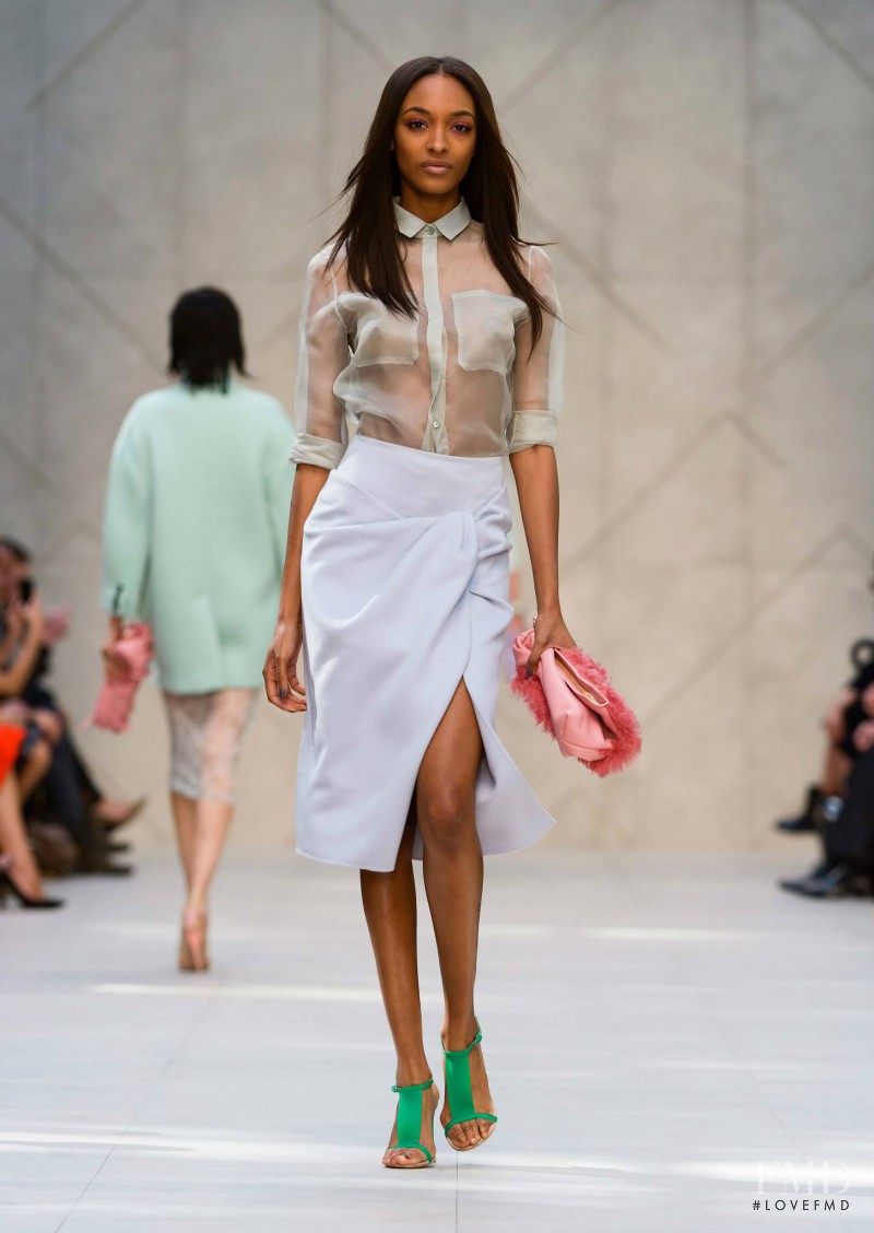 Jourdan Dunn featured in  the Burberry Prorsum fashion show for Spring/Summer 2014