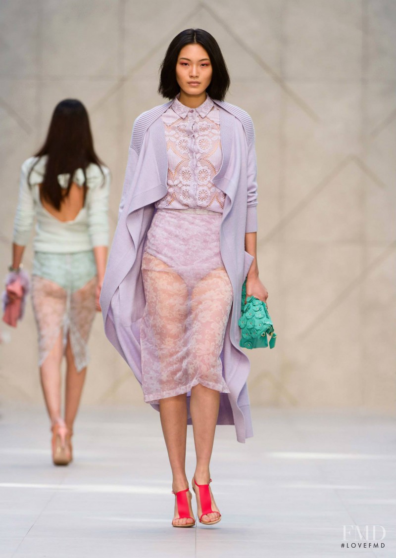 Chiharu Okunugi featured in  the Burberry Prorsum fashion show for Spring/Summer 2014