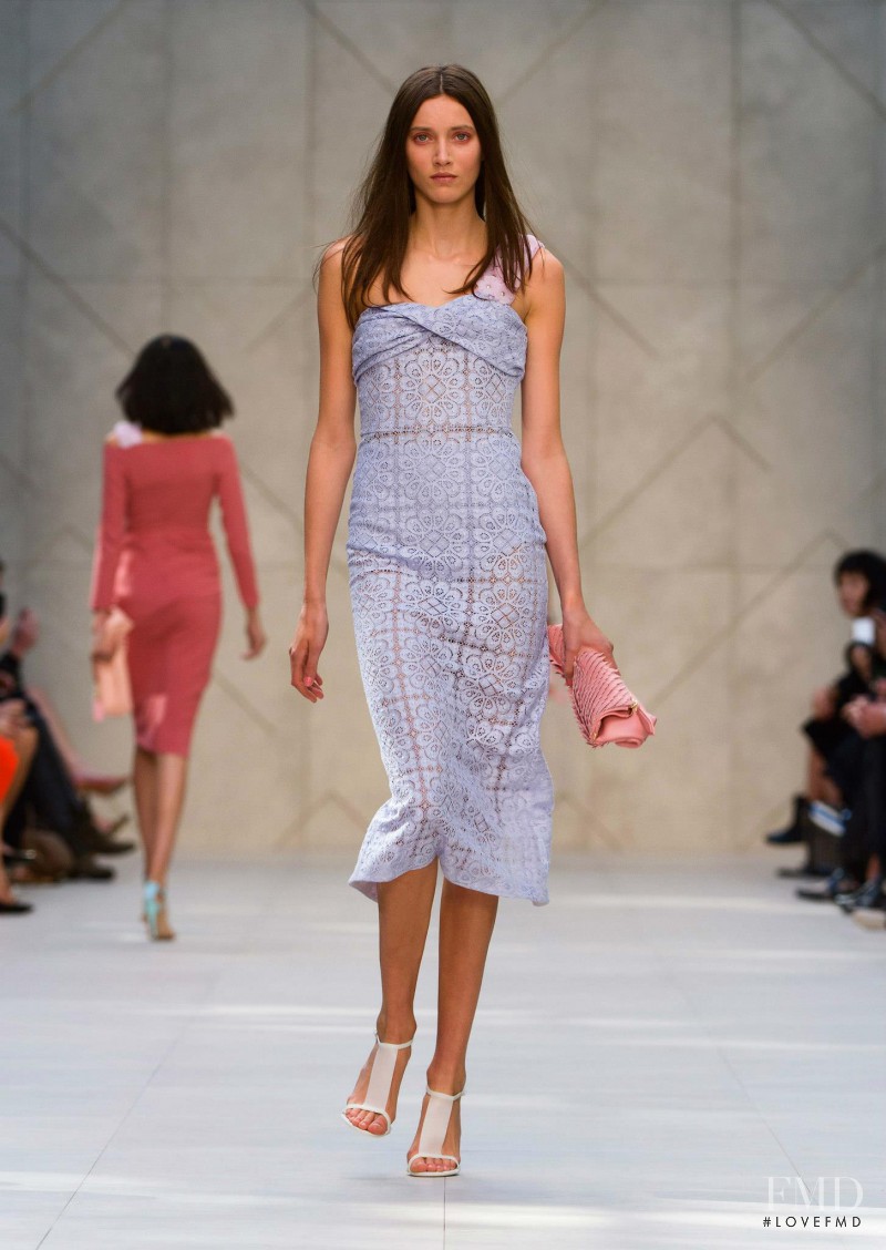 Matilda Lowther featured in  the Burberry Prorsum fashion show for Spring/Summer 2014