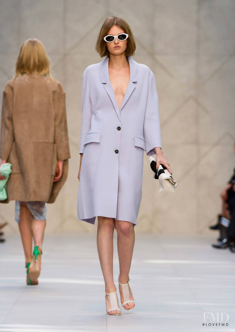 Madison Leyes featured in  the Burberry Prorsum fashion show for Spring/Summer 2014